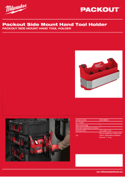 MILWAUKEE Boční držák ručního nářadí PACKOUT™ 4932498644 A4 PDF
