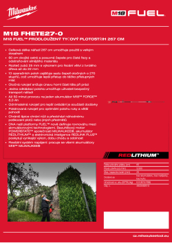 MILWAUKEE M18 FUEL™ prodloužený tyčový plotostřih 267 cm 4933492910 A4 PDF