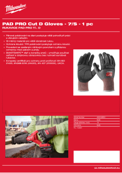 MILWAUKEE Rukavice Pad Pro tř. D 7/S 4932498501 A4 PDF