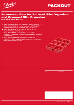 MILWAUKEE Sada odnímatelných přihrádek pro PACKOUT™ organizér a kompaktní organizér 4932478301 A4 PDF