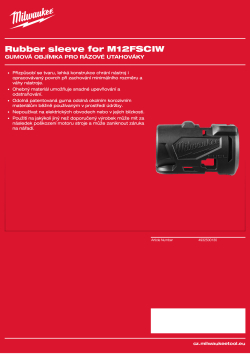MILWAUKEE Gumová objímka pro M12 FSCIW 4932500130 A4 PDF