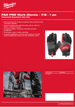 MILWAUKEE Pracovní rukavice Pad Pro 7/S 4932498506 A4 PDF