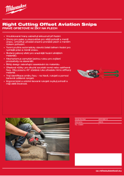 MILWAUKEE Pravé ofsetové nůžky na plech 4932499016 A4 PDF