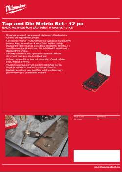 MILWAUKEE Sada metrických závitníků a matric 17 ks 4932498720 A4 PDF