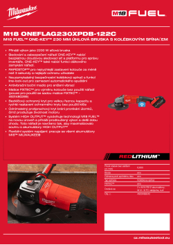 MILWAUKEE M18 FUEL™ ONE-KEY™ 230 mm úhlová bruska s kolébkovým spínačem 4933499242 A4 PDF