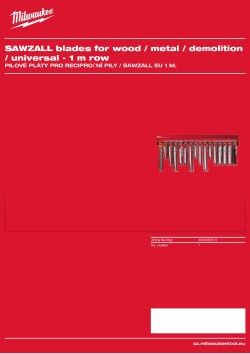 MILWAUKEE EU 1 m Sawzall Blades 4932430516 A4 PDF