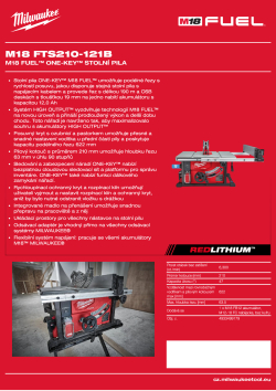 MILWAUKEE M18 FUEL™ ONE-KEY™ stolní pila 4933499179 A4 PDF