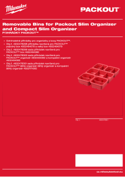MILWAUKEE Sada odnímatelných přihrádek pro PACKOUT™ organizér a kompaktní organizér 4932478301 A4 PDF