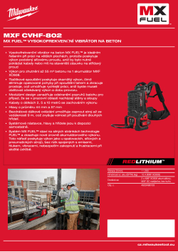 MILWAUKEE MX FUEL™ vysokofrekvenční vibrátor na beton 4933498133 A4 PDF