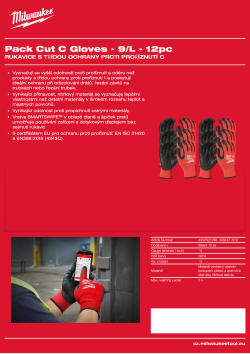 MILWAUKEE Rukavice s třídou ochrany proti proříznutí C balení 12 kusů L/9 4932501298 A4 PDF