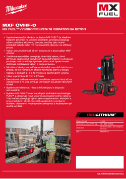 MILWAUKEE MX FUEL™ vysokofrekvenční vibrátor na beton 4933498132 A4 PDF