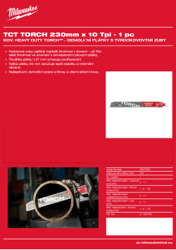 MILWAUKEE SAWZALL™ B. TCT TORCH™ 230 x 10T - 1 ks 48475252 A4 PDF