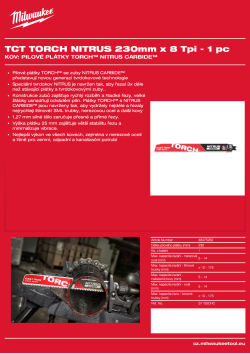 MILWAUKEE Pilový plátek TORCH™ NITRUS 230x 8T- 1 ks 48475262 A4 PDF
