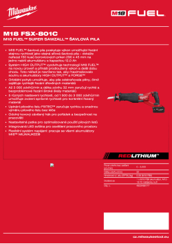 MILWAUKEE M18 FUEL™ Super SAWZALL™ šavlová pila 4933499177 A4 PDF