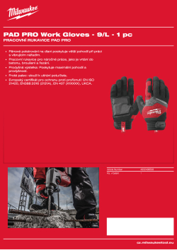 MILWAUKEE Pracovní rukavice Pad Pro 9/L 4932498508 A4 PDF