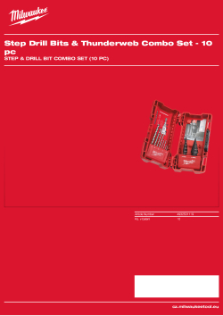 MILWAUKEE Step & drill bit combo set (10 pc) 4932501119 A4 PDF