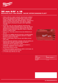 MILWAUKEE Diamond Max wet holesaws 4932500114 A4 PDF