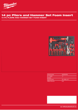 MILWAUKEE Sada kleští a kladiva v pěnové vložce - 14 ks 4932500760 A4 PDF