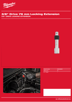MILWAUKEE Zajišťovací prodlužovací nástavec ⅜″ 76 mm 4932480933 A4 PDF