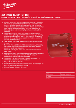 MILWAUKEE Diamond Max wet holesaws 4932500118 A4 PDF
