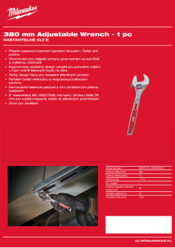 MILWAUKEE 380 mm nastavitelný klíč 4932499516 A4 PDF