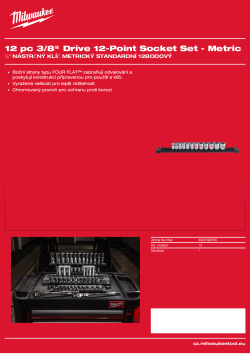 MILWAUKEE ⅜″ sada metrických 12hranných nástrčných klíčů 12 ks 4932498795 A4 PDF