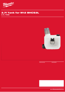 MILWAUKEE Nádrž 3,7 l pro ruční chemický postřikovač M12™ (3,7 l) 4932500238 A4 PDF