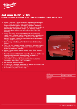 MILWAUKEE Diamond Max wet holesaws 4932500117 A4 PDF