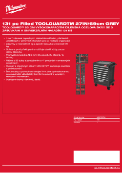 MILWAUKEE TOOLGUARD™ 69 cm šedá vysokokapacitní dílenská ocelová skříň se 3 zásuvkami a univerzálním nářadím 131 ks 4932500741 A4 PDF
