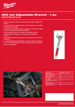 MILWAUKEE 300 mm nastavitelný klíč 4932499521 A4 PDF