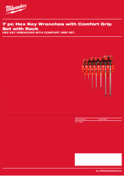 MILWAUKEE 7dílná sada imbusových klíčů s pohodlnou rukojetí a držákem 4932498677 A4 PDF