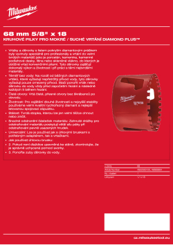 MILWAUKEE Diamond Max wet holesaws 4932500120 A4 PDF