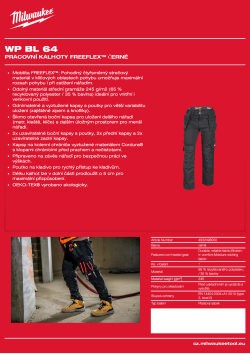 MILWAUKEE Pracovní kalhoty FREEFLEX™ černé 4932498200 A4 PDF