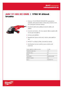 MILWAUKEE 1750 W 125 mm úhlová bruska s AVS 4933455140 A4 PDF