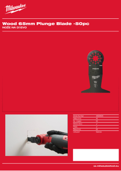 MILWAUKEE Nůž 65 mm pro ponorné řezy do dřeva 48906505 A4 PDF
