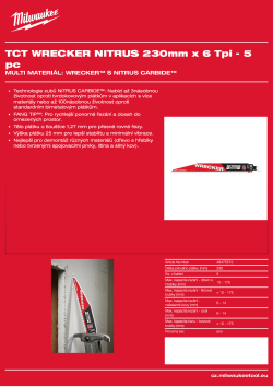 MILWAUKEE SAWZALL™ B. TCT WRECKER™ NITRUS 230 x 6T - 5 ks 48475572 A4 PDF