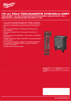 MILWAUKEE TOOLGUARD™ 69 cm šedá vysokokapacitní dílenská ocelová skříň se 3 zásuvkami a univerzálním nářadím 131 ks 4932500741 A4 PDF