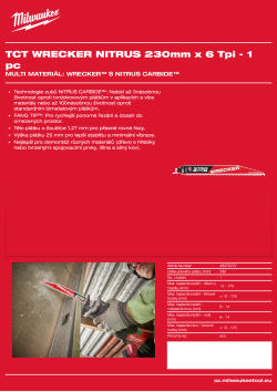 MILWAUKEE SAWZALL™ B. TCT WRECKER™ NITRUS 230 x 6T - 1 ks 48475272 A4 PDF