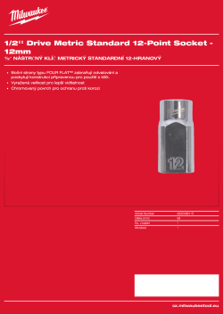 MILWAUKEE ½″ metrické 12hranné nástrčné klíče 12 mm 4932499115 A4 PDF