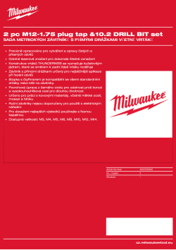 MILWAUKEE 2dílná sada závitníku M12–1,75 mm a vrtáku 10,2 mm 4932500640 A4 PDF