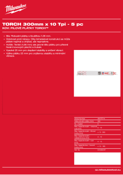 MILWAUKEE SAWZALL™ B. TORCH™ 300 x 10T - 5 ks 48475714 A4 PDF