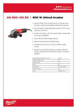MILWAUKEE 800 W úhlová bruska s bezklíčovým nastavením krytu 4933451213 A4 PDF