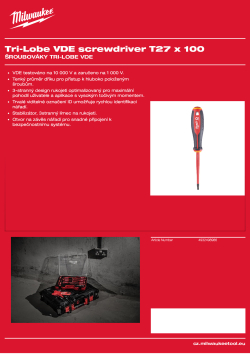 MILWAUKEE Tri-Lobe VDE Screwdrivers 4932498986 A4 PDF