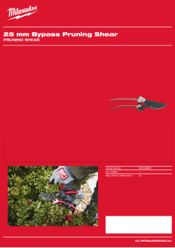 MILWAUKEE Zahradní nůžky 25 mm 4932498621 A4 PDF