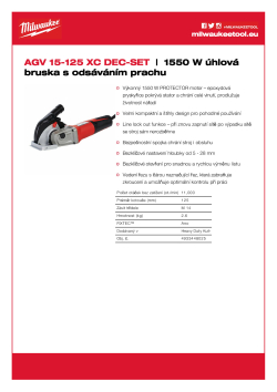 MILWAUKEE 1550 W úhlová bruska s odsáváním prachu (prořez 28 mm) 4933448025 A4 PDF