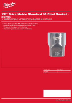 MILWAUKEE ½″ metrické 12hranné nástrčné klíče 23 mm 4932498833 A4 PDF