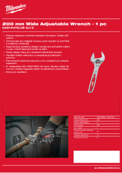 MILWAUKEE 200 mm nastavitelný klíč 4932499522 A4 PDF