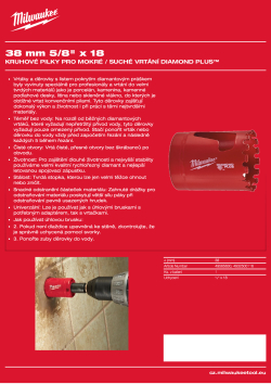 MILWAUKEE Diamond Max wet holesaws 4932500116 A4 PDF