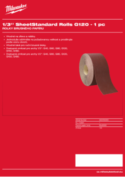 MILWAUKEE Role brusného papíru – arch 1/3" Standard, G120 – 1 ks 4932500200 A4 PDF