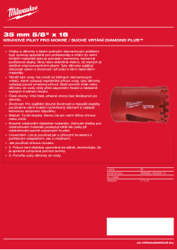 MILWAUKEE Diamond Max wet holesaws 4932500115 A4 PDF